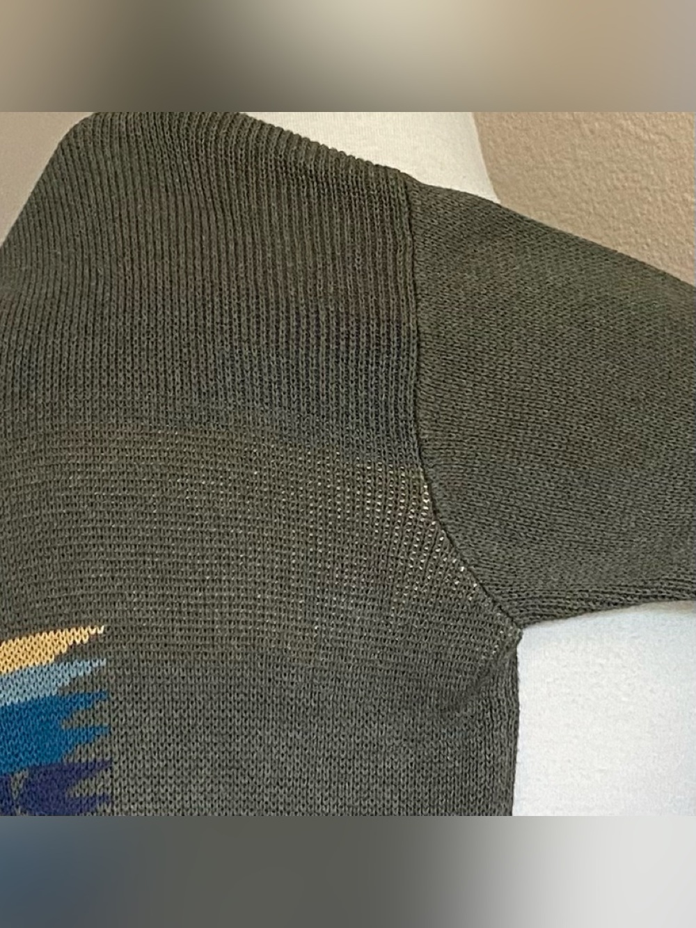Sweater - Pullover - Pendleton - Bottle Green - Chief Joseph Pattern Front - L - Picture 9 of 9